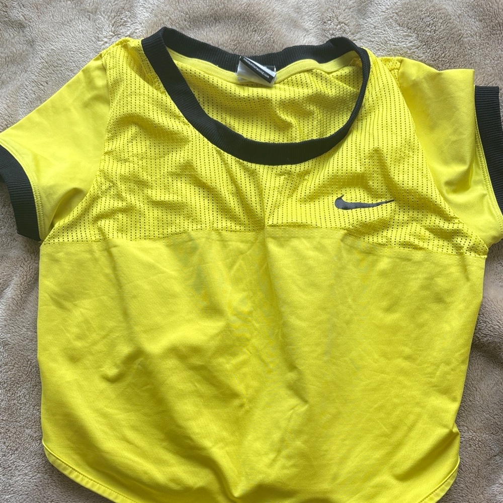 Nike Yellow Sports Tee with Black Trim